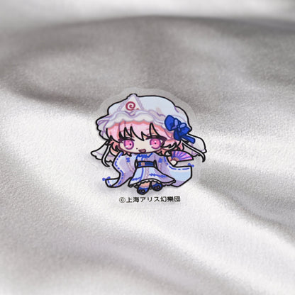 東方Project × HoshibakoWorks クリアステッカー【西行寺幽々子】/ Touhou Project × HoshibakoWorks Clear Sticker【Yuyuko Saigyouji】
