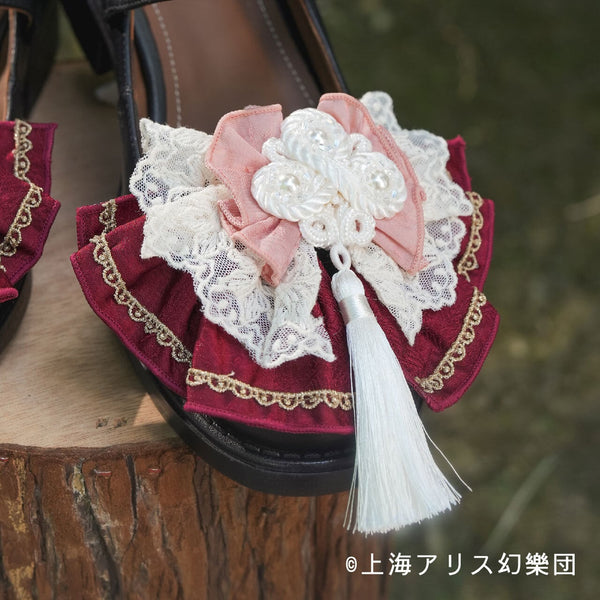 Touhou Project x HoshibakoWorks Kaguya Houraisan Ribbon Shoe Clips / 東方Project x HoshibakoWorks　蓬莱山輝夜 　リボンシューズクリップ