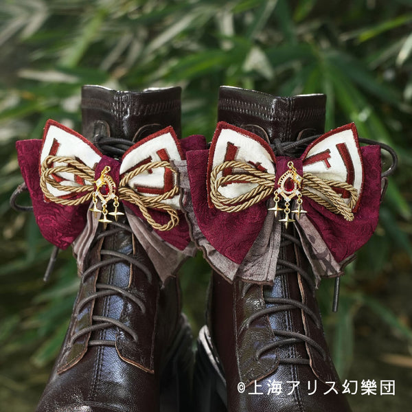 Touhou Project x HoshibakoWorks Fujiwara no Mokou Ribbon Shoe Clips / 東方Project x HoshibakoWorks　藤原妹紅　リボンシューズクリップ